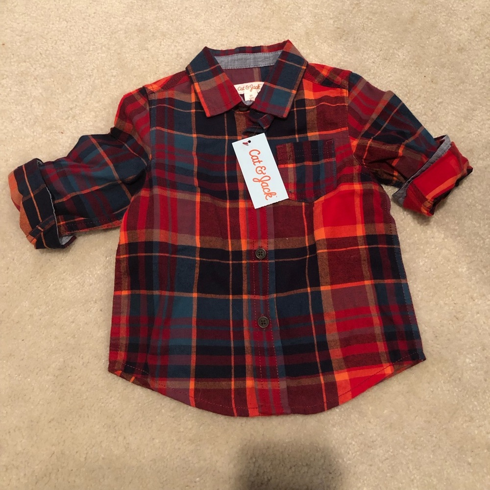 Carter’s Red Plaid Button-Down Shirt 2T ***NWT***